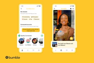 Bumble relies on a slightly more intimate dynamic than Tinder to create more lasting relationships. (Source: Bumble/Description)