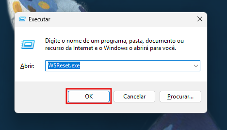 Limpe o cache da Loja do Windows