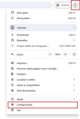 Acesse configurações.