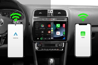 O adaptador CarPlay sem fio em promoção na Shopee é compatível com Android e iPhone.