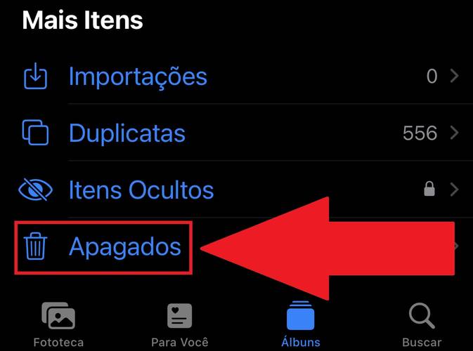 É preciso descer a tela para encontrar a opção 