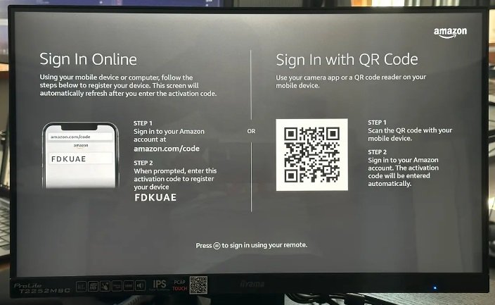 As duas formas de login na sua conta Amazon. (Imagem: Look Digital Signage/Reprodução)