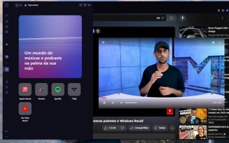 O Opera GX oferece uma variedade de opções para controle de mídia, incluindo integração com web apps de streaming. (Fonte: Igor Almenra/TecMundo)