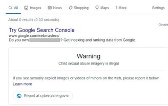 O aviso da Google dependendo dos termos pesquisados. (Imagem: Google Help/Reprodução)