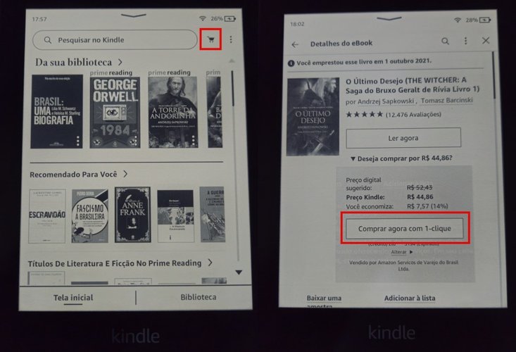 Comprar livros no Kindle depende de poucos cliques (Imagem: Felipe Vidal/TecMundo)