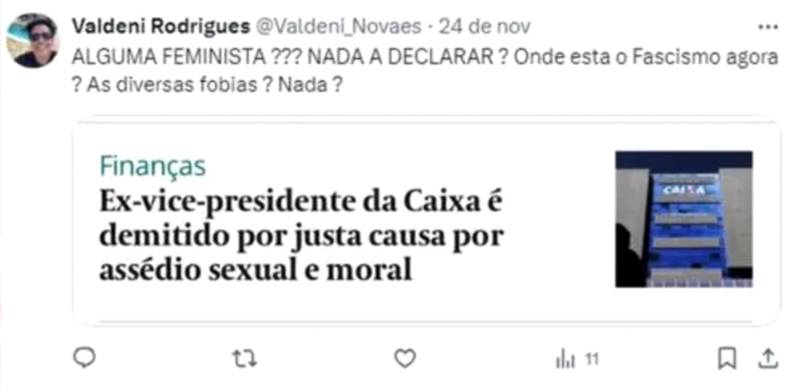 Rodrigues também pareceu indignado com a demissão de um executivo por conta de assédio moral e sexual.