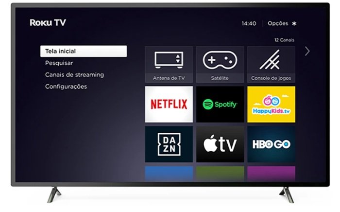 O sistema Roku também está disponível de forma integrada em modelos de TV. (Imagem: Roku/Divulgação)