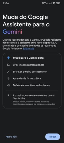 Possibilidades do uso do Gemini, no lugar do Google Assistente.