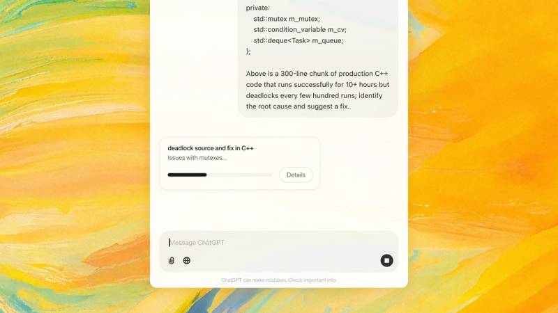 Modelo o1 pro exibirá uma caixa de carregamento ao responder as perguntas (Imagem: OpenAI/Divulgação)