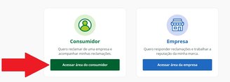 É preciso acessar a área do consumidor para criar a sua denuncia