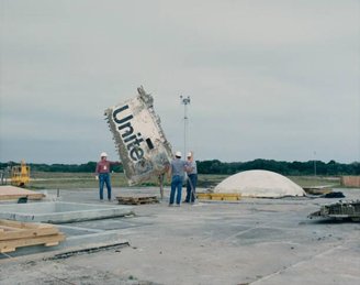 Remnants of the Challenger crash.
