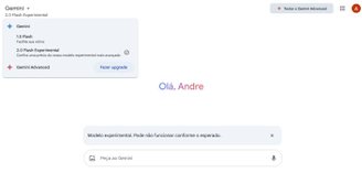 Uma prévia do Gemini 2.0 Flash pode ser selecionada na versão web do chatbot. (Imagem: Google/Reprodução)