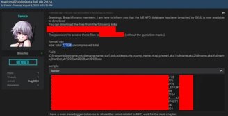 Warning about US data leak on a cybercrime forum. (Image: Hackread.com/Reproduction)