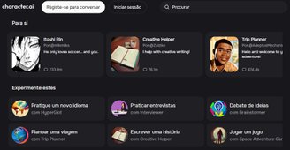Character.AI offers a variety of chatbots with different personalities and chat offerings. (Source: Character.AI/Reproduction)