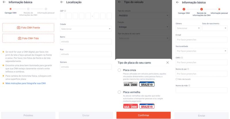 Será preciso preencher seus dados, do seu veículo, e até mesmo anexar documentos para comprovação