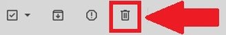 To delete all emails you need to click on the Trash icon 