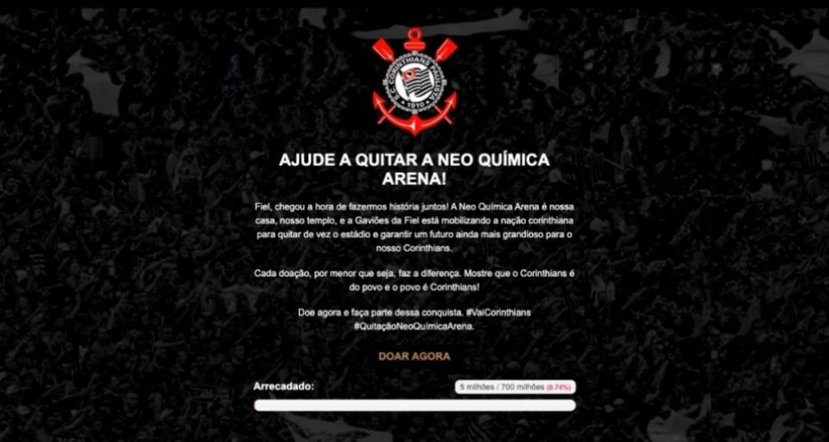 Vaquinha do Corinthians: mais de 200 sites falsos já foram derrubados