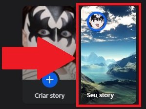 Clique na sua postagem para deletar o story