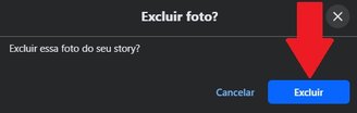 É preciso confirmar a ação para excluir o story