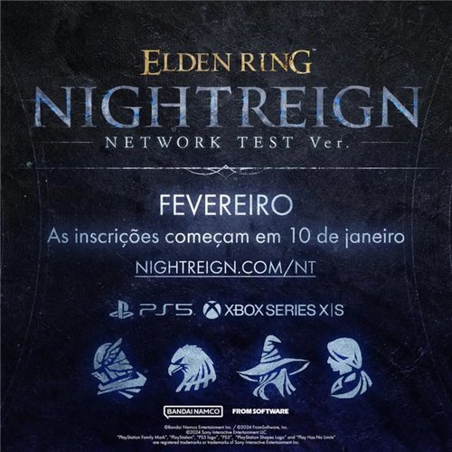 Elden Ring Nightreign terá beta em fevereiro e as inscrições podem ser feitas até o dia 10 de janeiro.