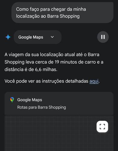O Gemini Live possui integração com outros apps da empresa, como o Google Maps