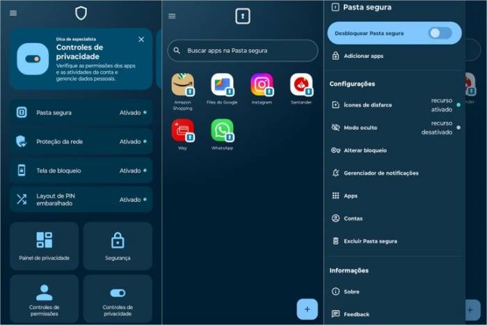 O Moto Secure tem algumas ferramentas exclusivas para celulares com Android 14 e 15. (Imagem: Motorola/Divulgação)