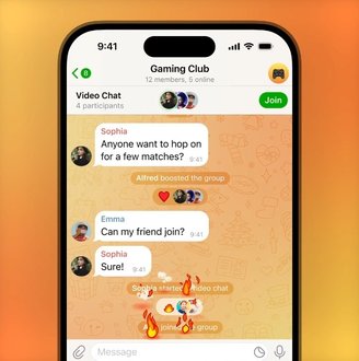 Telegram automatic event announcements can now receive reactions. (Source: Telegram/Reproduction)