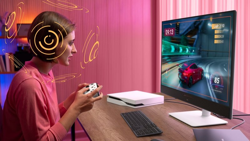 O Dell QD-OLED de 32 polegadas pode ser um híbrido interessante para profissionais e gamers (Imagem: Dell)