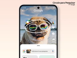 O Circule para Pesquisar nos celulares da empresa. (Imagem: Samsung/Divulgação)