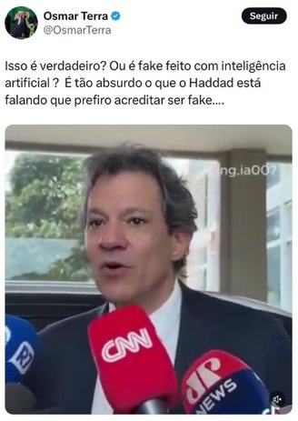 Uma das publicações que espalhou o vídeo falso. (Imagem: Reprodução/X)