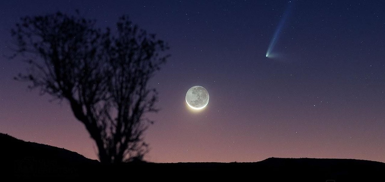 Hoje tem festa no céu: 'Lua do Lobo' encontra cometa mais brilhante do ano