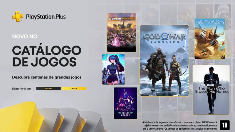 Lista de jogos que chegarão no dia 21 de janeiro ao catálogo do PS Plus Extra e Deluxe.