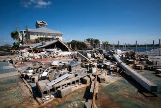 O ciclone tropical Helene deixou um rastro de destruição, mesmo corretamente previsto. (Fonte: Getty Images/Reprodução)