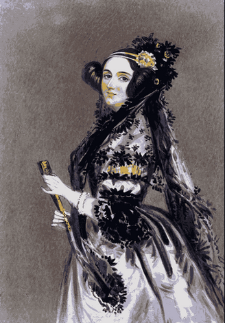 Ada Lovelace conseguiu prospectar usos mais complexos para as máquinas de computação além dos cálculos numéricos. Fonte: Wikimedia.