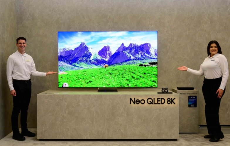 A Neo QLED QN990F de resolução 8K foi um dos lançamentos da marca na CES 2025. (Imagem: Samsung/Divulgação)