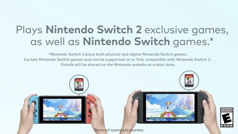 Jogos físicos e digitais do modelo atual do Switch serão compatíveis com o Switch 2, mas nem todos eles.