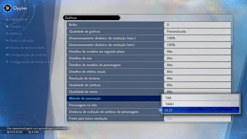 Final Fantasy VII Rebirth não permite ajustar o DLSS para qualidade ou desempenho no PC