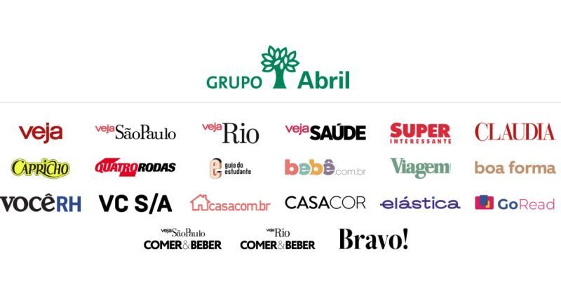 Todas as marcas do grupo Abril. como Veja, Saúde, Claudia, Capricho, Quatro Rodas, CasaCor e mais.