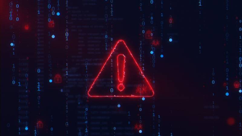 Sinal de alerta em mundo cibernético