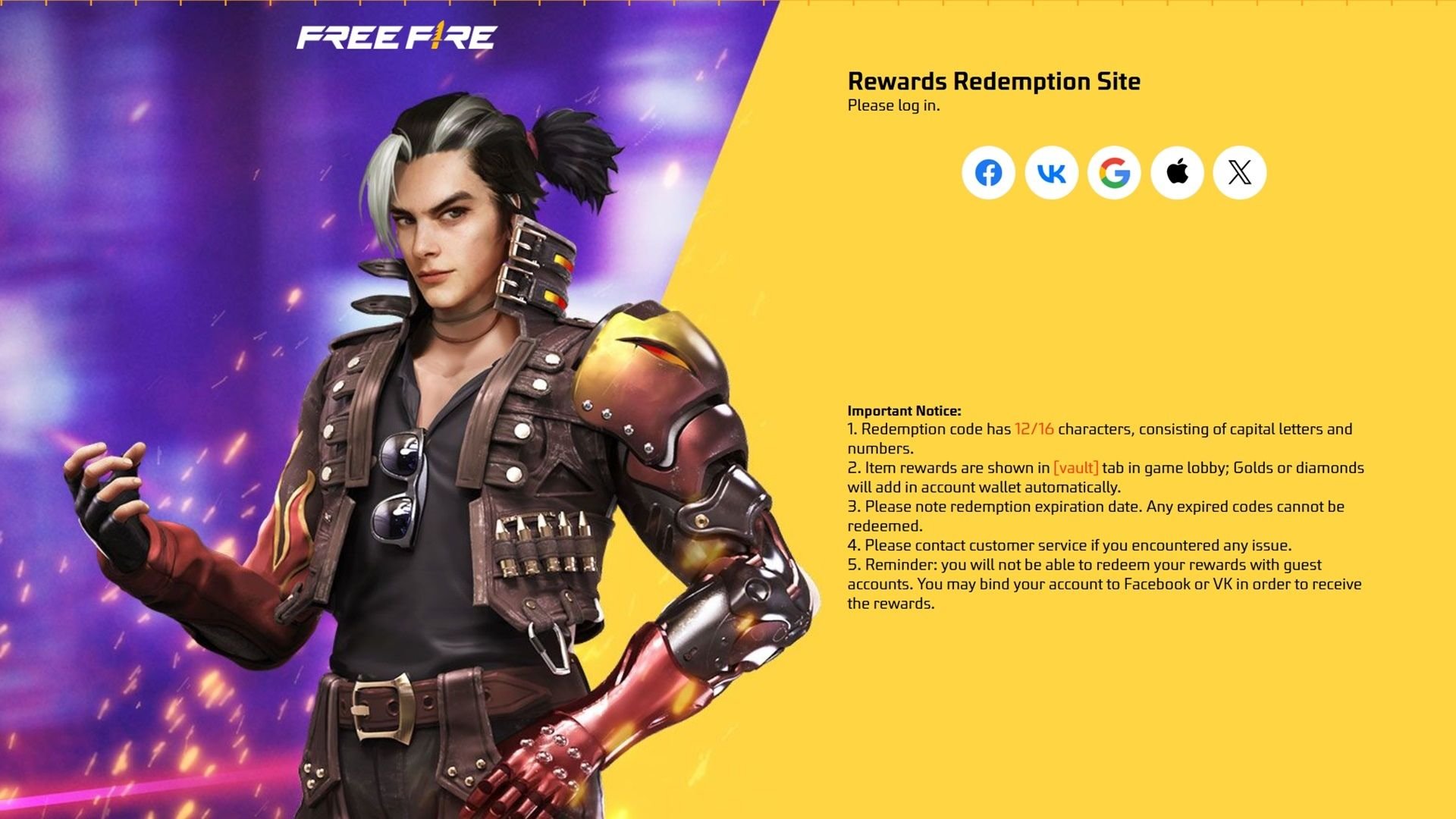 Itens grátis obtidos com códigos Free Fire