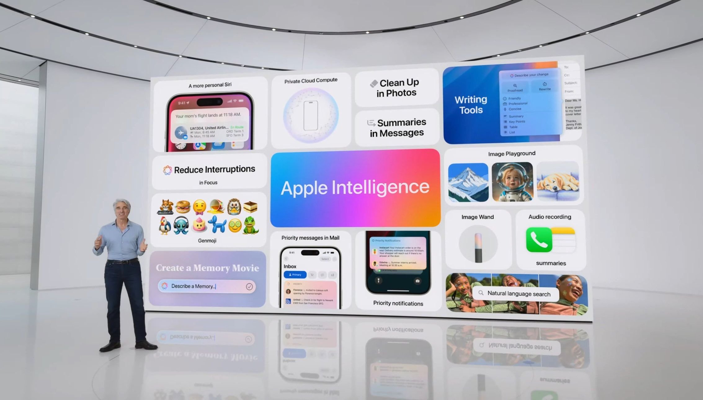 Apresentação em que a Apple anuncia o Apple Intelligence