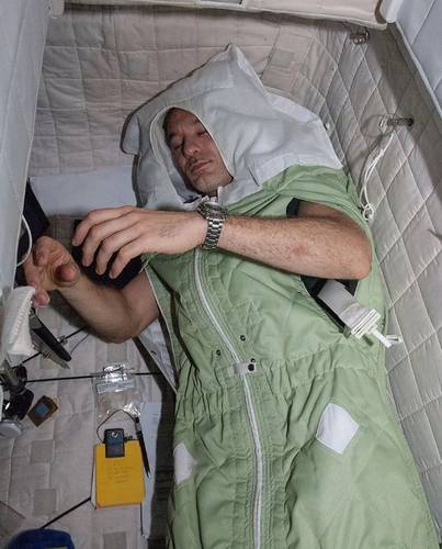 a-fotografia-apresenta-um-astronauta-dormindo-na-estação-espacial-internacional