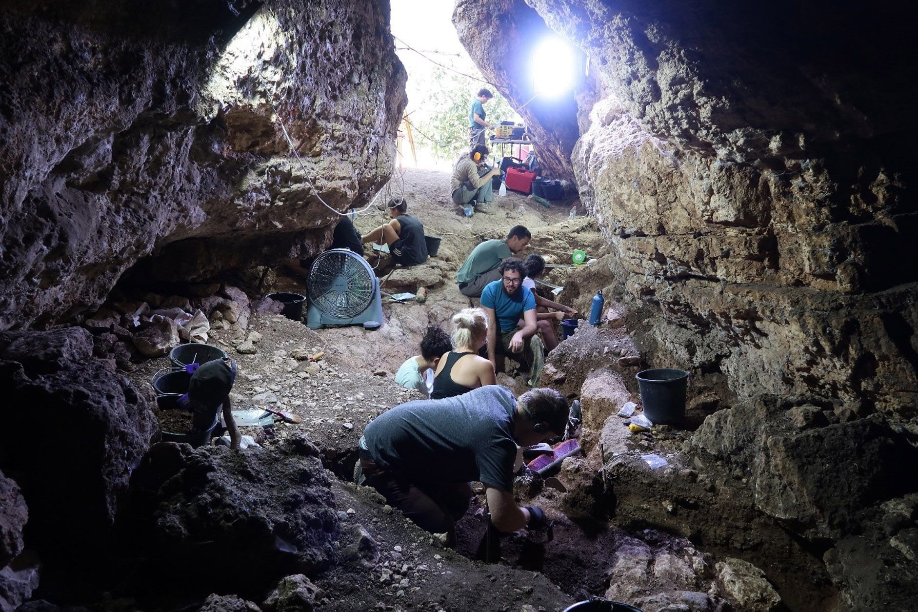 Tinshemet cave during the excavations (Credit- Yossi Zaidner).jpg