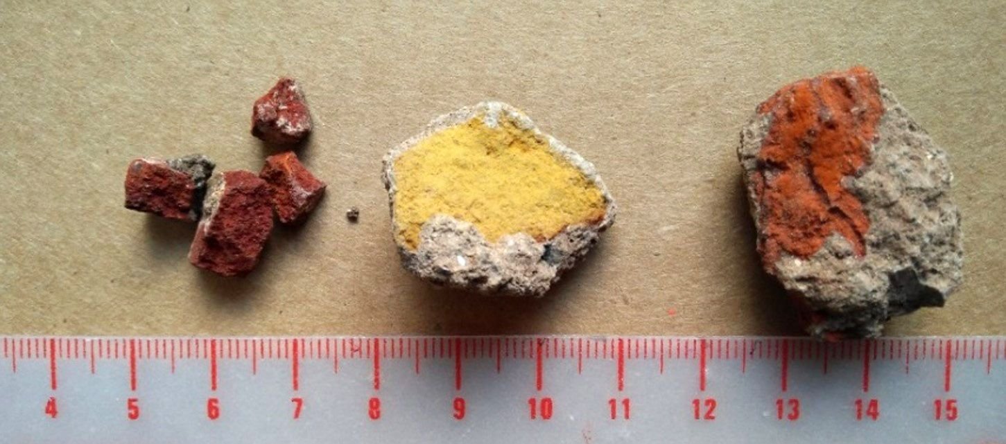 Ochre. Tinshemet Cave provide evidence for the extensive use of ochre (mineral pigments), which may have been used for body decoration  (Credit - Yossi Zaidner).jpg