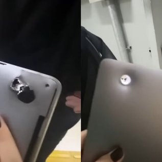 Imagem de MacBook atua como 'colete à prova de bala' e salva motociclista em SP; confira