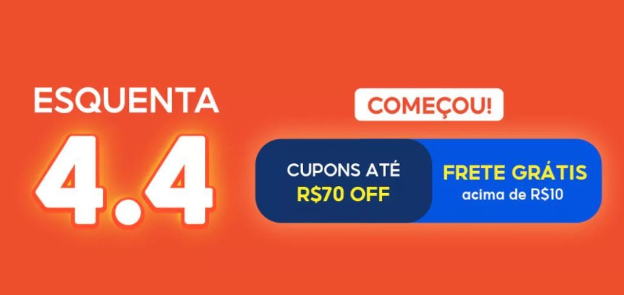 Começou o Esquenta 4.4 na Shopee; confira 25 ofertas e cupons de desconto para aproveitar