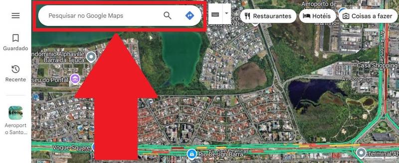 É preciso digitar o endereço do CEP a ser procurado no campo de buscas do Google Maps