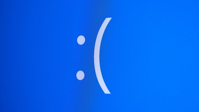 Carinha triste da tela azul da morte do Windows