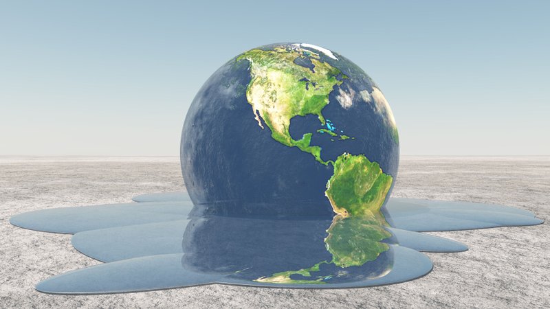 a-ilustração-mostra-a-terra-derretendo-em-referencia-as-mudanças-climaticas