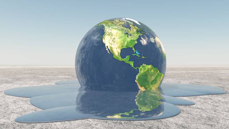 a-ilustração-mostra-a-terra-derretendo-em-referencia-as-mudanças-climaticas